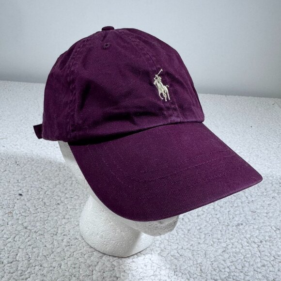 Polo Ralph Lauren Men's Classic Chino Sport Hat Ball Cap Burgundy - Picture 1 of 8
